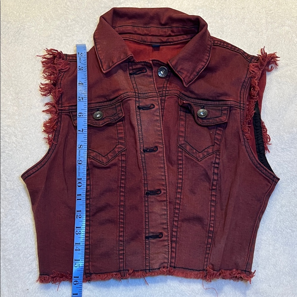 Bullhead Black Rich Red Denim Jacket - Picture 3 of 5